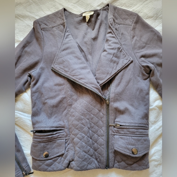 Soft Joie | Casual Gray Quilted Moto-Style Jacket (SIZE S) - Picture 8 of 12